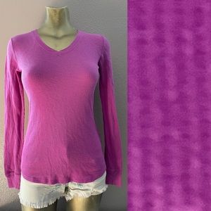 SO Intimates VIOLET Waffle Weave Long Sleeved TEE Size SMALL